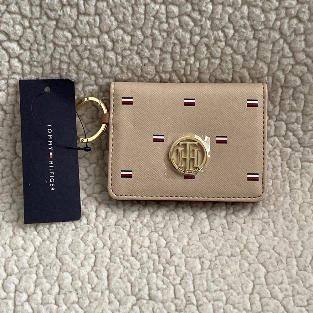 Tommy Hilfiger Monogram Card Case with Key Ring, NWT